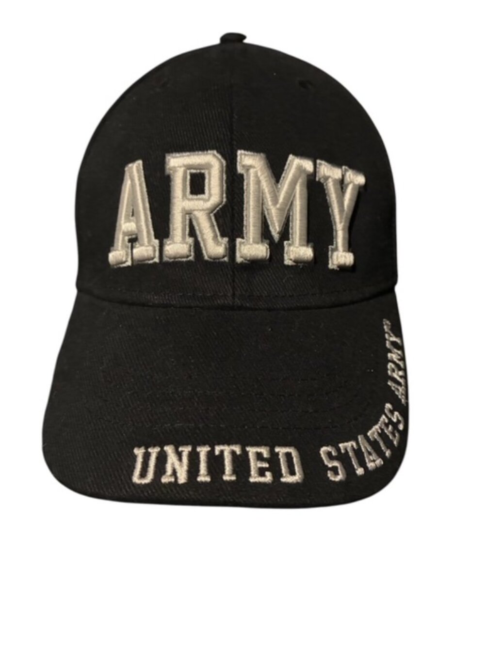 Eagle Emblem Brand Black with White Embroidered Trimming-U.S. Army Baseball Hat